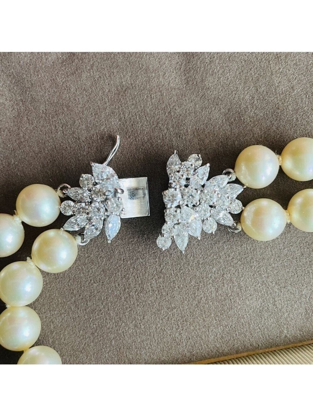 Vintage Fantasia By DeSerio Double Strand Simulated Pearl Necklace With … - Picture 7 of 15